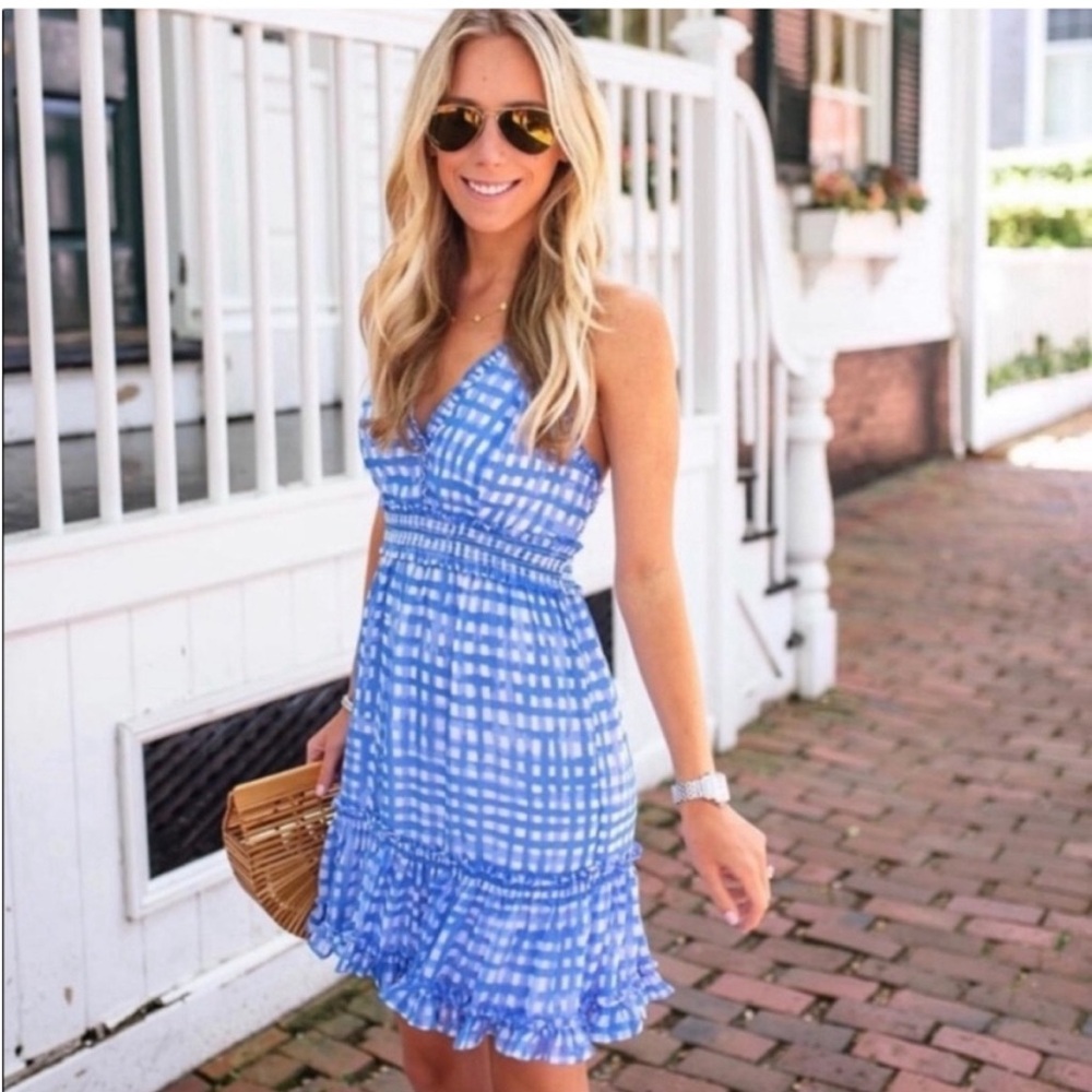 Lilly Pulitzer Cailee Dress Bennet Blue Fellin Beachy $198 Size Small